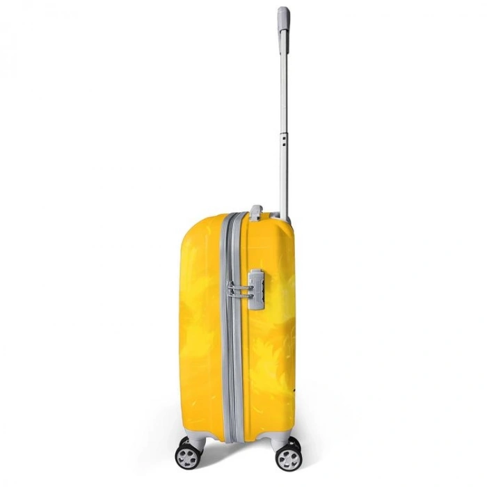 CORAL HIGH 16563 SARI KIRMIZI 5 YILDIZ ASLAN TARAFTAR DESENLİ KABİN BOY (50cm) VALİZ