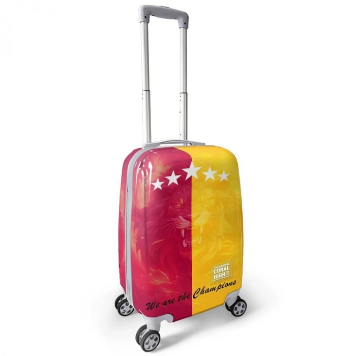 CORAL HIGH 16563 SARI KIRMIZI 5 YILDIZ ASLAN TARAFTAR DESENLİ KABİN BOY (50cm) VALİZ