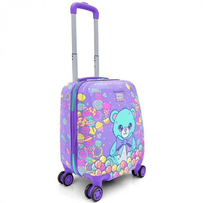 CORAL HIGH 16693 ŞEKER AYICIK DESENLİ MİNİ ÇOCUK VALİZİ