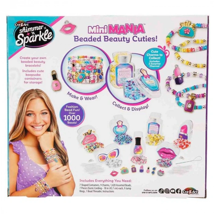 SUNMAN 65608 CRA Z ART SHIMMER SPARKLE MİNİ MANIA BEAUTY CHARMS TAKI TASARIM HOBİ SETİ 8+
