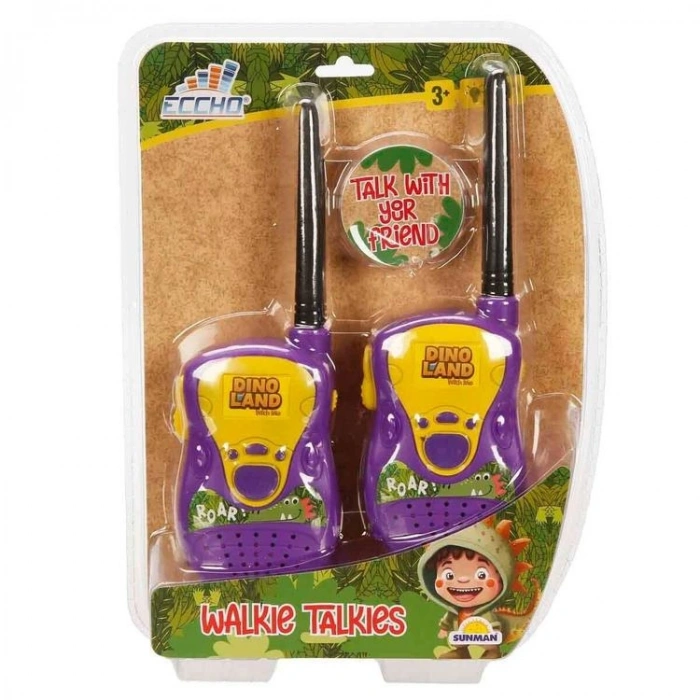 SUNMAN 1001 ECCHO WALKIE TALKIE DİNAZOR TEMALI SESLİ IŞIKLI TELSİZ 3+