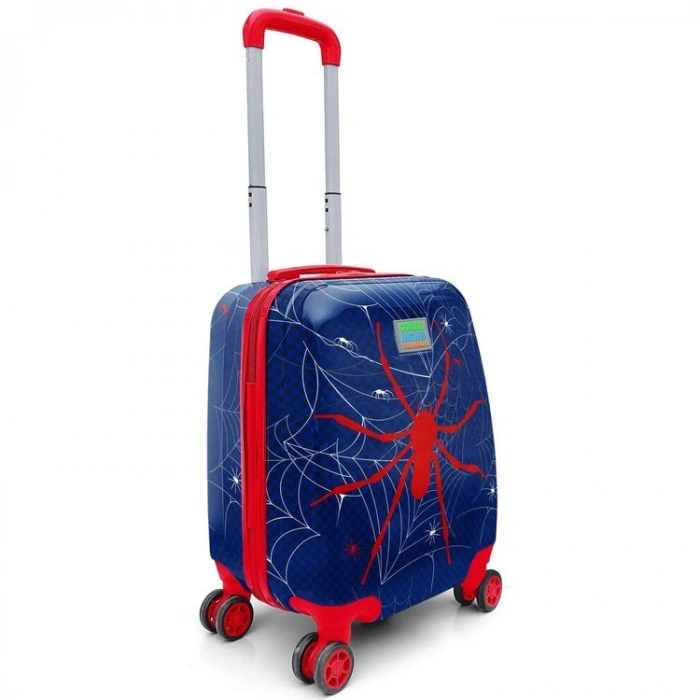 CORAL HIGH 16739 LACİVERT KIRMIZI ÖRÜMCEK DESENLİ MİNİ ÇOCUK VALİZİ