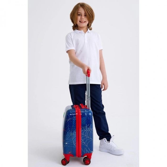 CORAL HIGH 16739 LACİVERT KIRMIZI ÖRÜMCEK DESENLİ MİNİ ÇOCUK VALİZİ