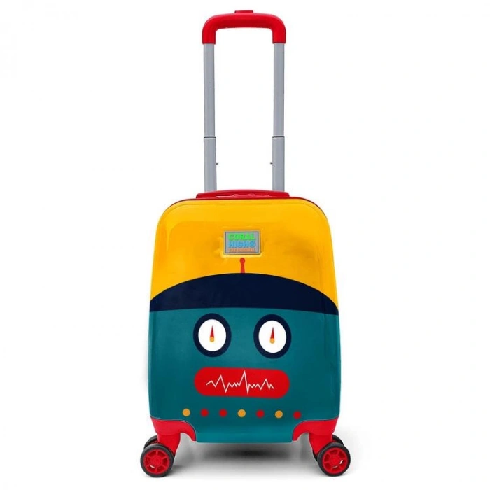 CORAL HIGH 16746 LACİVERT ÇİVİT ROBOT DESENLİ MİNİ ÇOCUK VALİZİ