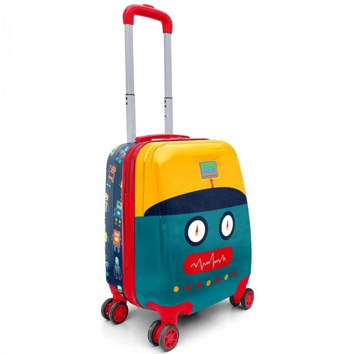 CORAL HIGH 16746 LACİVERT ÇİVİT ROBOT DESENLİ MİNİ ÇOCUK VALİZİ