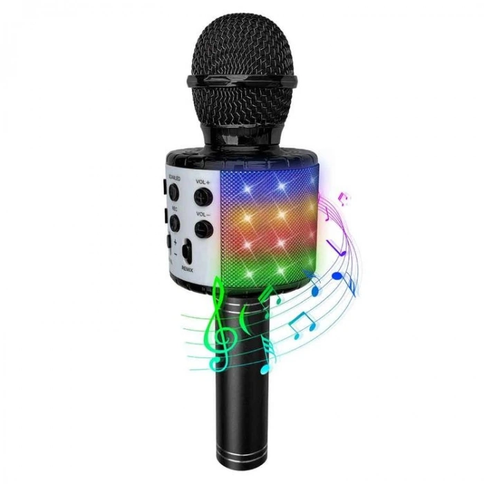 SUNMAN 86531 PARTY FUN MİKROFON KARAOKE SPEAKER HOPARLÖRLÜ USB IŞIKLI 3+