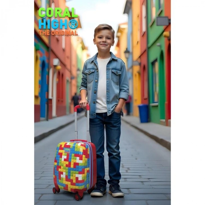 CORAL HIGH 16793 BLOK DESENLİ MİNİ ÇOCUK VALİZİ