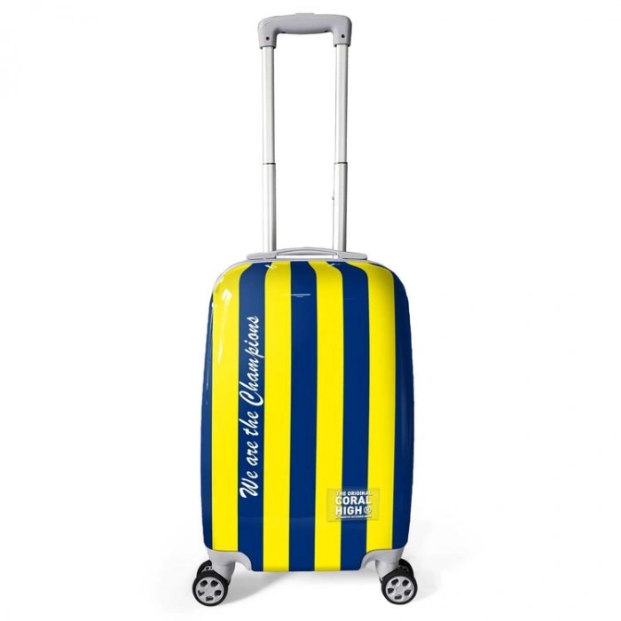 CORAL HIGH 16562 SARI LACİVERT ÇUBUKLU TARAFTAR DESENLİ KABİN BOY (50cm) VALİZ