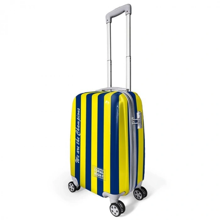 CORAL HIGH 16562 SARI LACİVERT ÇUBUKLU TARAFTAR DESENLİ KABİN BOY (50cm) VALİZ