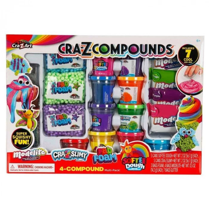SUNMAN 60065 CRA Z ART COMPOUNDS SLIME BÜYÜK KARIŞIK PAKETİ 6+