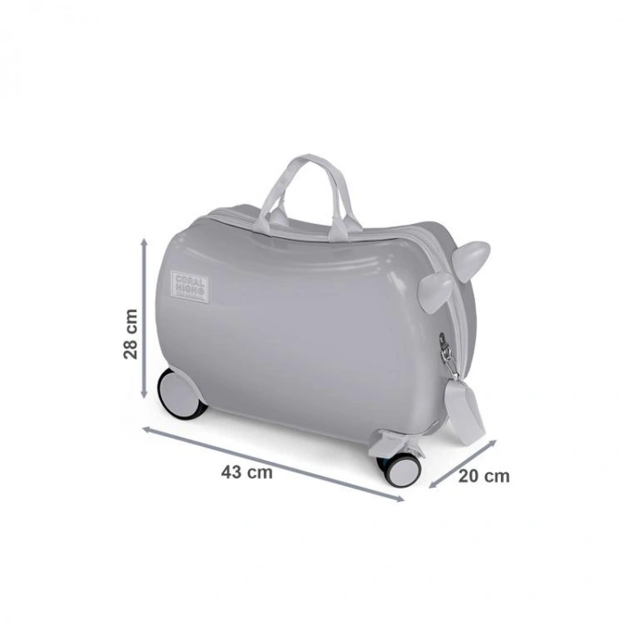 CORAL HIGH  16369 SİYAH FUTBOL DESENLİ  OTUR-ÇEK ÇOCUK VALİZİ