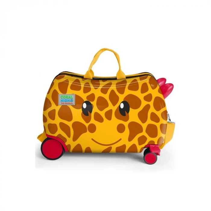 CORAL HIGH 16372 ZÜRAFA DESENLİ  OTUR-ÇEK ÇOCUK VALİZİ