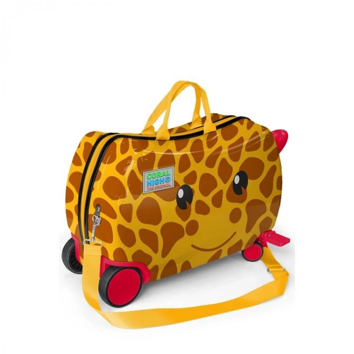 CORAL HIGH 16372 ZÜRAFA DESENLİ  OTUR-ÇEK ÇOCUK VALİZİ