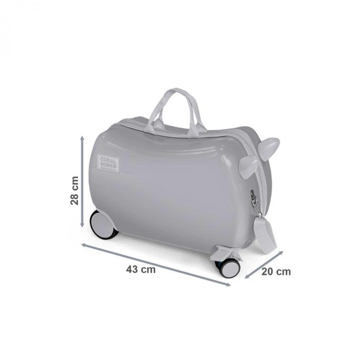 CORAL HIGH 16372 ZÜRAFA DESENLİ  OTUR-ÇEK ÇOCUK VALİZİ