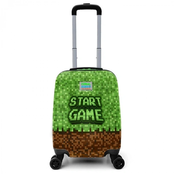 CORAL HIGH 16794 YEŞİL KAHVERENGİ HIGH CRAFT DESENLİ MİNİ ÇOCUK VALİZİ