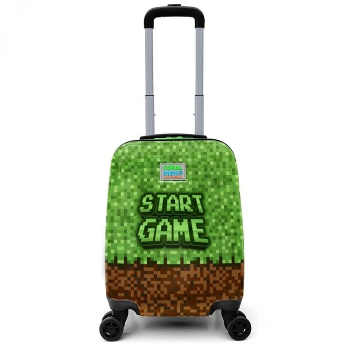 CORAL HIGH 16794 YEŞİL KAHVERENGİ HIGH CRAFT DESENLİ MİNİ ÇOCUK VALİZİ