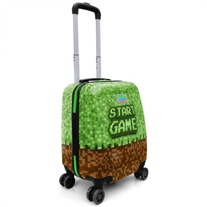 CORAL HIGH 16794 YEŞİL KAHVERENGİ HIGH CRAFT DESENLİ MİNİ ÇOCUK VALİZİ