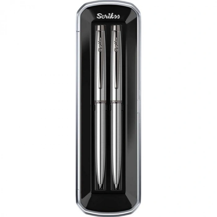 SCRIKSS 108M PRESTİJ TÜKENMEZ KALEM + VERSATİL KALEM TAKIM KROM