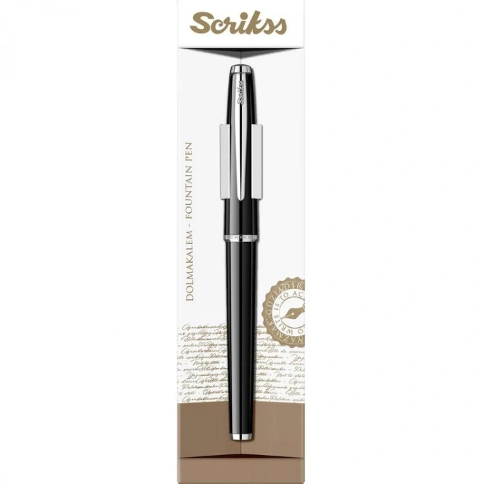 SCRIKSS 33 DOLMA KALEM ŞEFFAF KUTULU SİYAH