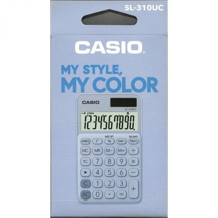 CASIO SL-310UC-LB-N-DC 10 HANE CEP TİPİ HESAP MAKİNESİ - AÇIK MAVİ