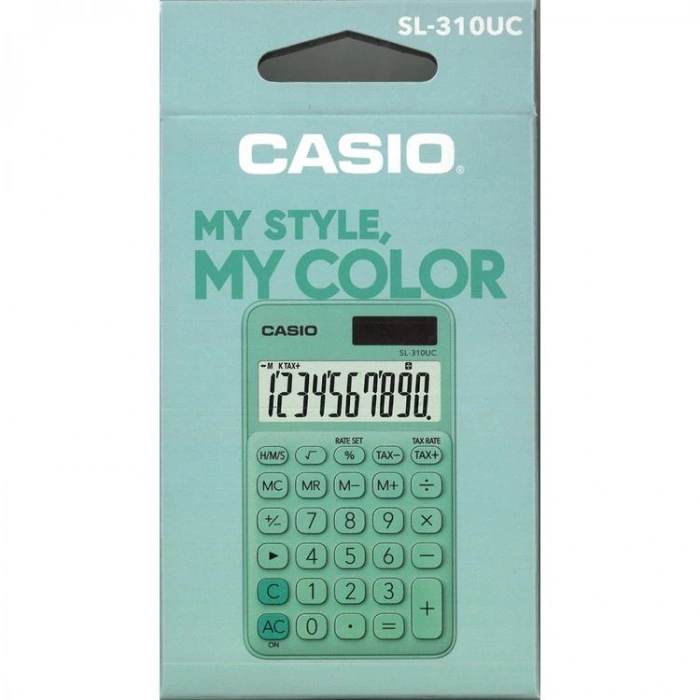 CASIO SL-310UC-GN-N-DC 10 HANE CEP TİPİ HESAP MAKİNESİ - AÇIK YEŞİL