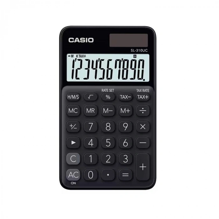 CASIO SL-310UC-BK-N-DC 10 HANE CEP TİPİ HESAP MAKİNESİ - SİYAH