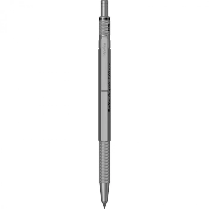 SCRIKSS GRAPH-X METAL 2.0MM VERSATİL KALEM ŞEFFAF KUTULU  KURŞUN GRİ