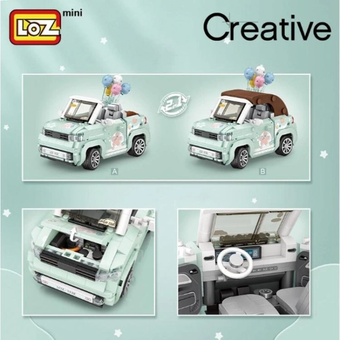 VAGONLIFE LOZ 1132 BALON ARABASI YEŞİL 779 PARÇA BLOCK OYUNCAK 6+