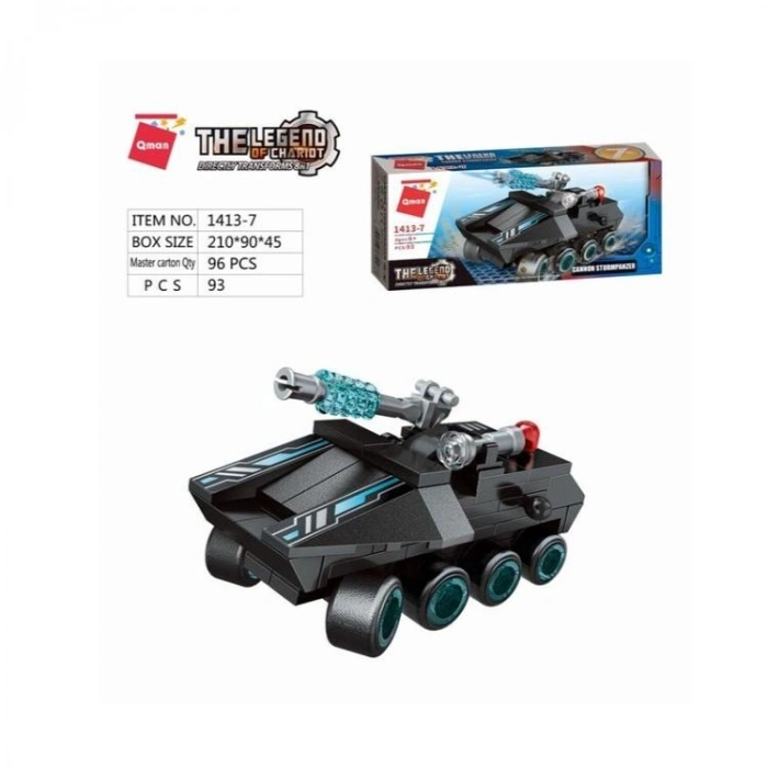 VAGONLIFE KEEPPLEY 1413-7 TRANS COLLECTOR CANNON STURMPANZER 96 PARÇA BLOCK OYUNCAK +6