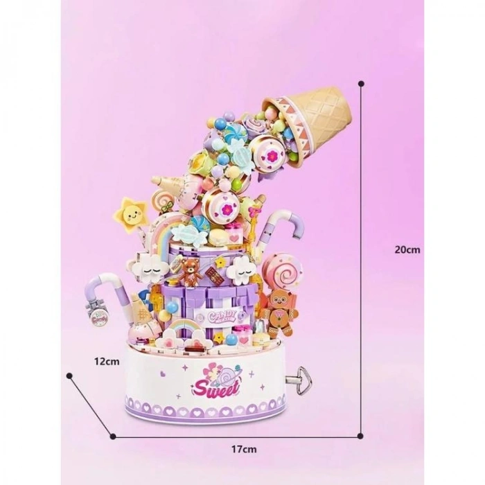 VAGONLIFE LOZ 1953 IŞIKLI SESLİ DÖNEN MÜZİK KUTUSU 909 PARÇA BLOCK OYUNCAK 15+