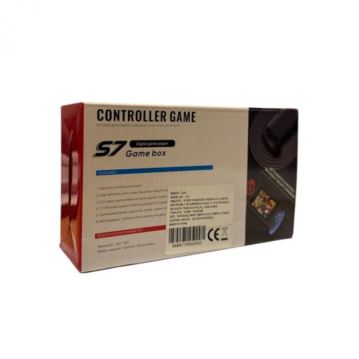 GLR S7 TAŞINABİLİR OYUN KONSOLU RETRO GAME CONTROLLER 620 OYUN 3.5 İNÇ - TEKLİ