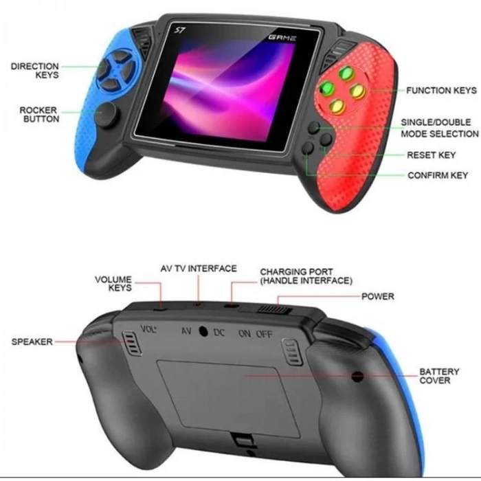 GLR S7 TAŞINABİLİR OYUN KONSOLU RETRO GAME CONTROLLER 620 OYUN 3.5 İNÇ - TEKLİ