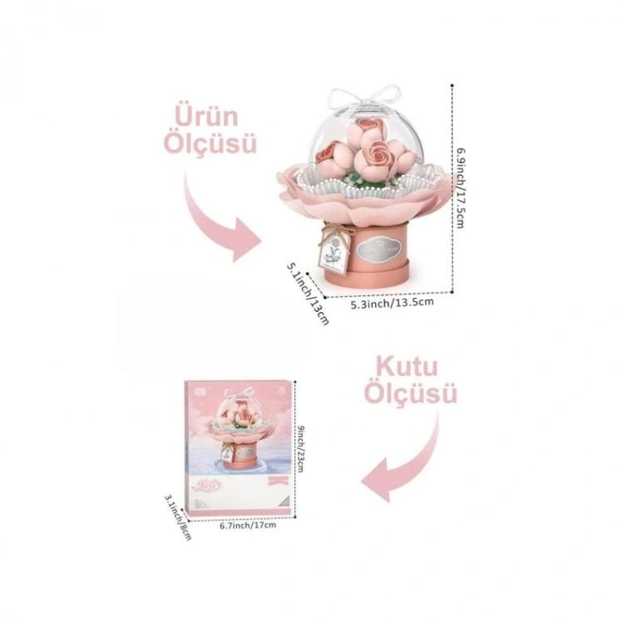VAGONLIFE LOZ 1298 LEDLİ PEMBE GÜL BUKETİ 285 PARÇA BLOCK OYUNCAK 3+