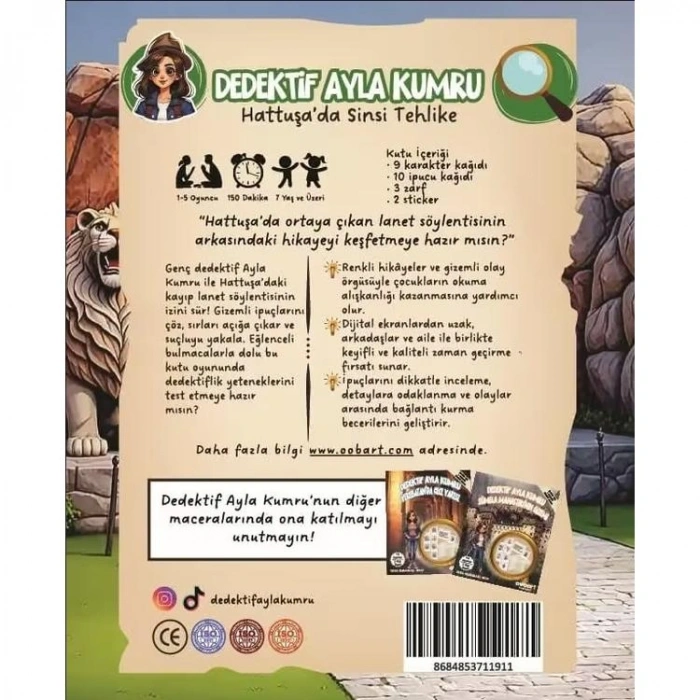 OOBART  DEDEKTİF OYUNU - DEDEKTİF AYLA KUMRU HATTUŞA DA SİNSİ TEHLİKE  NO:002  7+