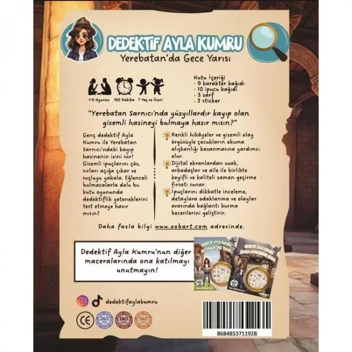 OOBART  DEDEKTİF OYUNU - DEDEKTİF AYLA KUMRU YEREBANTAN DA GECE YARISI NO:003  7+