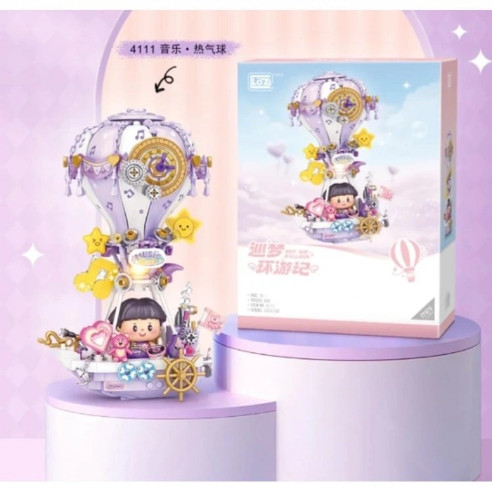 VAGONLIFE LOZ 4111 MOR  HAVA BALONU 666 PARÇA BLOCK OYUNCAK 3+