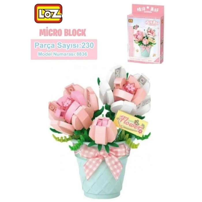 VAGONLIFE LOZ 8836 SAKSILI GÜL 230 PARÇA BLOCK OYUNCAK 3+