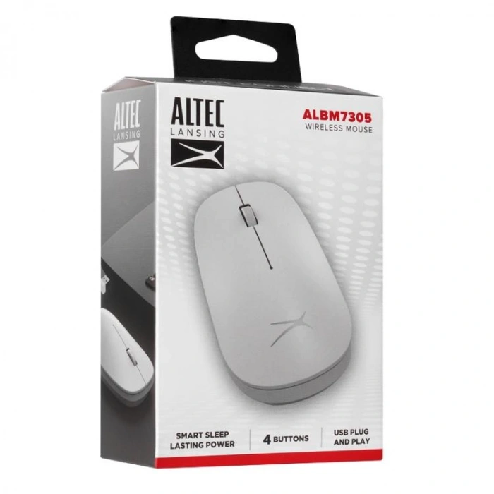 ALTEC LANSİNG ALBM7305 2.4GHZ USB 1600DPI ALKALİN PİLLİ KABLOSUZ MOUSE  BEYAZ