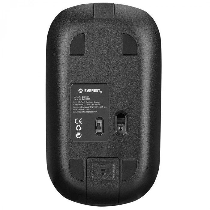 EVEREST SMW-71 USB 2.4Ghz 4D ŞARJLI KABLOSUZ MOUSE SİYAH