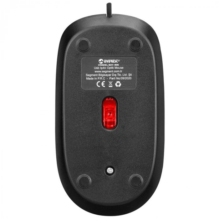 EVEREST SM-166 USB IŞIKLI OPTİK KABLOLU MOUSE  SİYAH