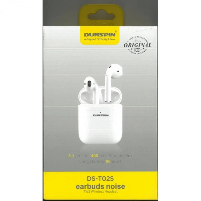 DUNSPIN DS-T02S EARBUDS BLUETOOTH KULAK İÇİ KULAKLIK BEYAZ