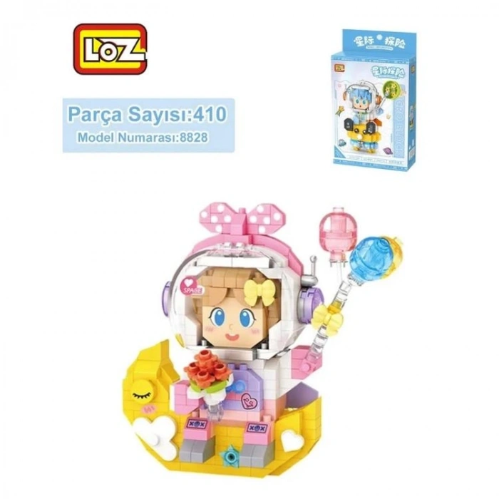 VAGONLIFE LOZ 8828 KIZ ASTRONOT 410 PARÇA BLOCK OYUNCAK 3+