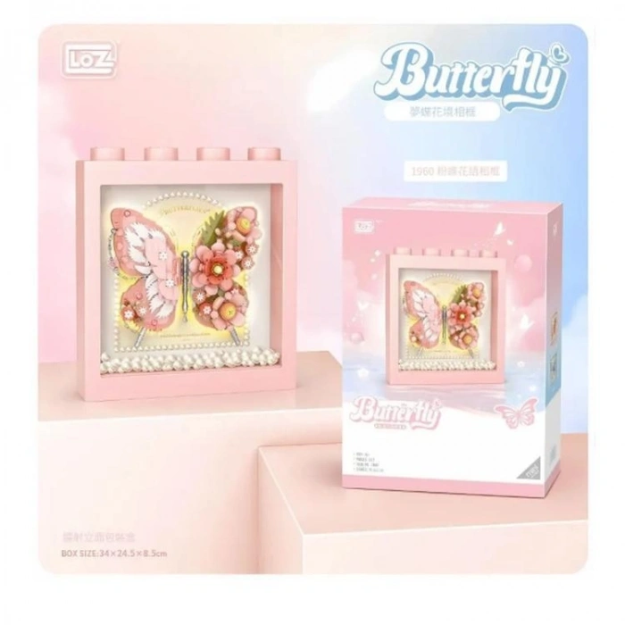 VAGONLIFE LOZ 1960 PEMBE KELEBEK ÇERÇEVE 822 PARÇA BLOCK OYUNCAK 6+