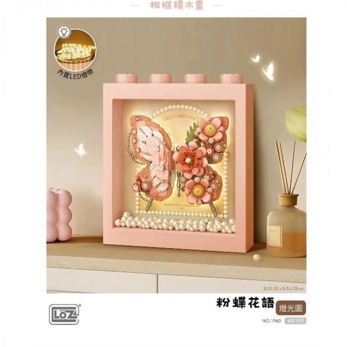 VAGONLIFE LOZ 1960 PEMBE KELEBEK ÇERÇEVE 822 PARÇA BLOCK OYUNCAK 6+