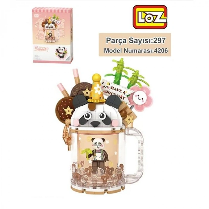 VAGONLIFE LOZ 4206 PANDA AYI DONDURMA KUPASI 297 PARÇA BLOCK OYUNCAK 6+