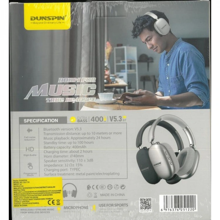 DUNSPIN DS-T10 BLUETOOTH KULAK ÜSTÜ KULAKLIK