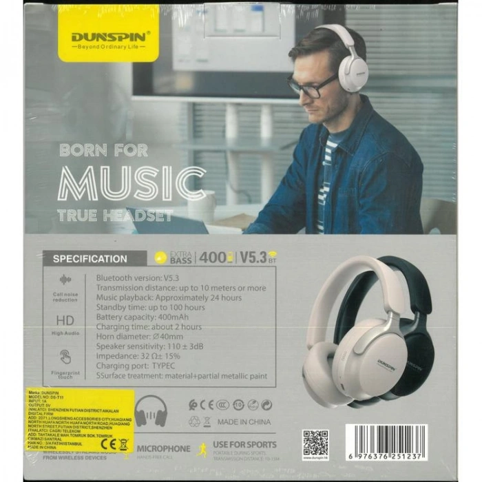 DUNSPIN DS-T11 BLUETOOTH KULAK ÜSTÜ KULAKLIK