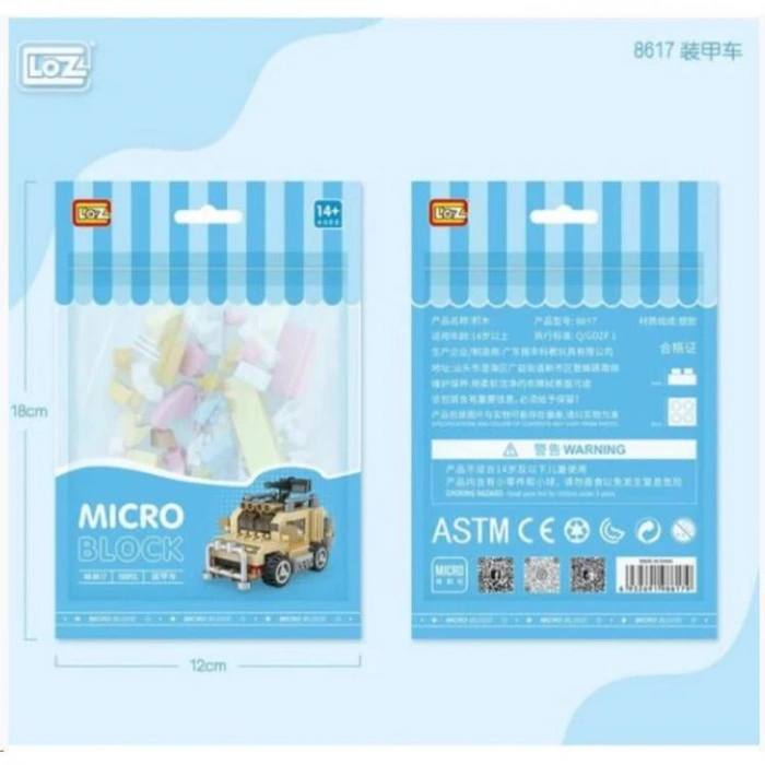 VAGONLIFE LOZ 8617 MİKRO BLOK ZIRHLI ARAÇ 150 PARÇA