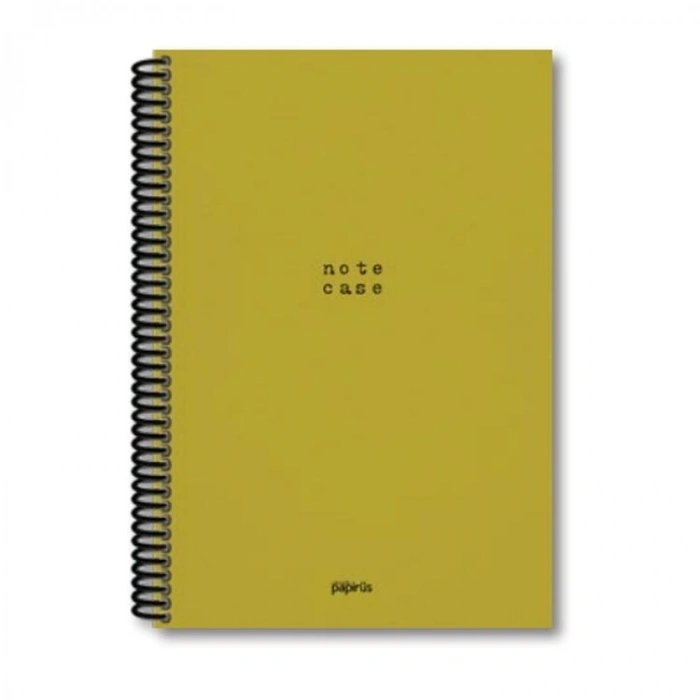 PAPİRÜS  NOTE CASE SERT KAPAK SPİRALLİ 14X19 120YP. ÇİZGİSİZ (DÜZ) DEFTER