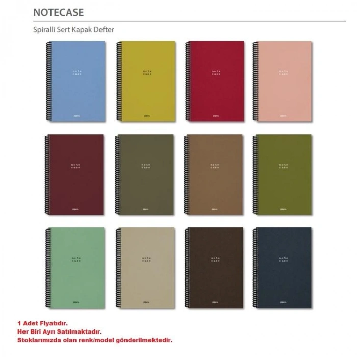PAPİRÜS  NOTE CASE SERT KAPAK SPİRALLİ 14X19 120YP. ÇİZGİSİZ (DÜZ) DEFTER